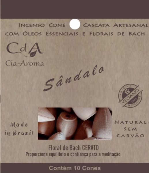 Incenso Cone Refluxo Sândalo 10 Cones
