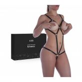 Conjunto Dominadora Aranha em Couro na cor Preta
