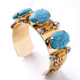 Pulseira turquesa bonito Cuff Para Mulheres