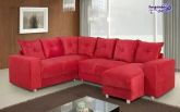 Conj Estofado 5070 Canto 7Lgs Chaise Veludo Vermelho 18 Phoenix