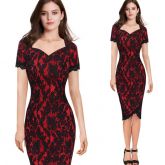 Vestido Casual P/ Festa De Renda Floral Mulheres Elegantes