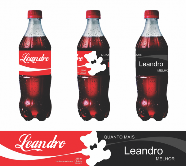 Garrafinha de Coca-Cola com rótulo em vinil personalizado -