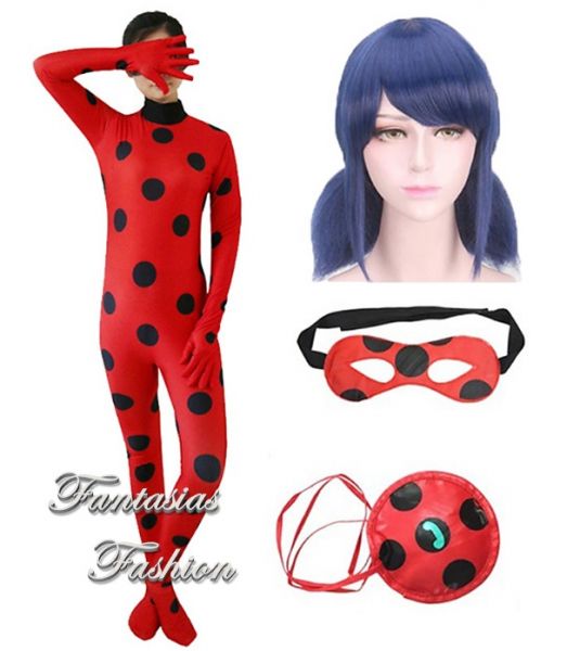 Ladybug Miraculous com Peruca Ref2594