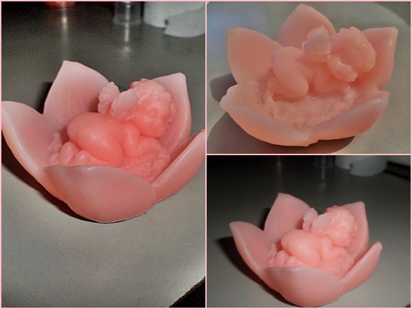 Sabonete-lembrancinha para chá de bebe (FLOR COM BEBÊ)