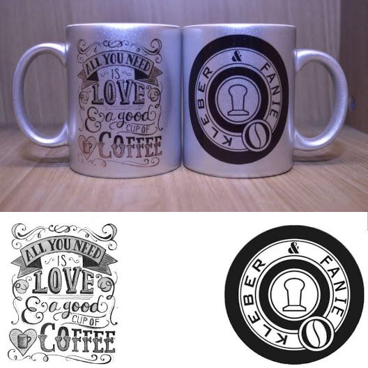 Caneca prateada 325 ml personalizada