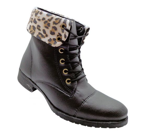 Bota Feminina Preto e Onça