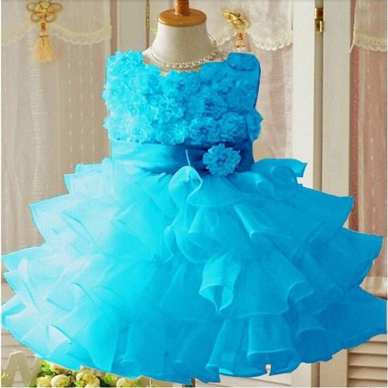 Vestido de Luxo Infantil Azul