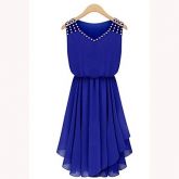 Diamante suspensórios vestido sem mangas da Mulher #01440074