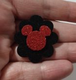 Boton Preto Mickey Vermelho (60 Adesivos)