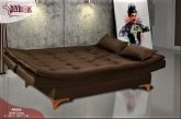 Sofa Cama Paris 2 Estagios Veludo Jolie Marrom 03 Diviminas