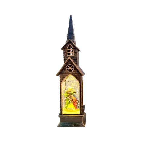 Enfeite igreja 21cm  com luz