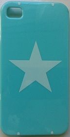 CASE AZUL COM ESTRELA BRANCA PARA IPHONE 4 E 4S
