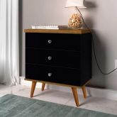 Mesa de Cabeceira Status 3G Preto.Jequitiba J A Moveis
