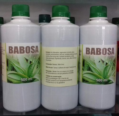 babosa extrato ( chá ) kit 03 frascos c/500ml