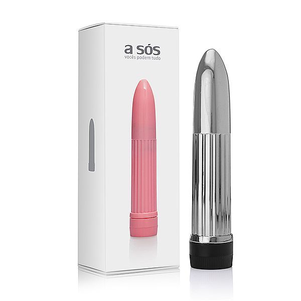 Vibrador Personal Multivelocidade na cor Prata - 13cm