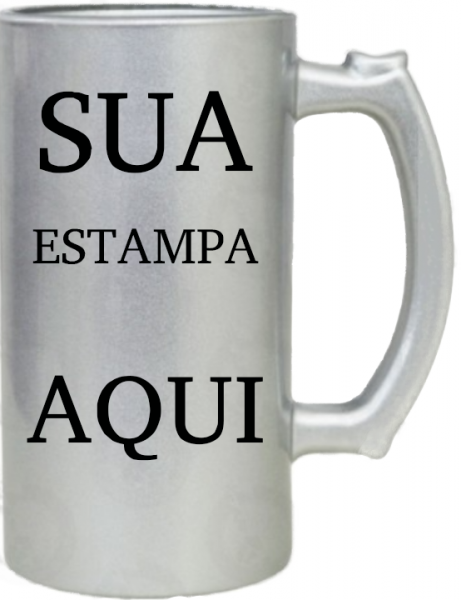 Caneca de chopp de vidro prata 500 ml
