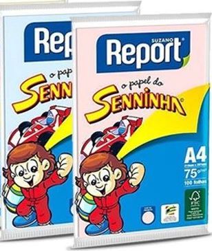 PAPEL SULFITE REPORT COLORIDO A4 75G SENINHA 100