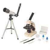 Kit Microscópio Biológico Monocular 70x á 400x+ Telescópio Astronômico - CS/AT-TEL 6031