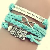 Pulseira com pingente de coruja
