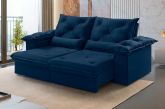 Estofado Retratil Reclinavel Atlas 200 2x80 Vel Inca Azul 24 Idealle