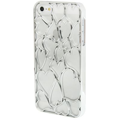 CASE CORAÇÕES CROMADA EXCLUSIVA ONESTOK PARA IPHONE 5 E 5S