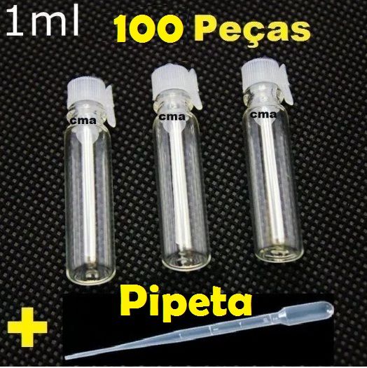 100 Frascos Para Amostra 1ml Flaconete gordinho