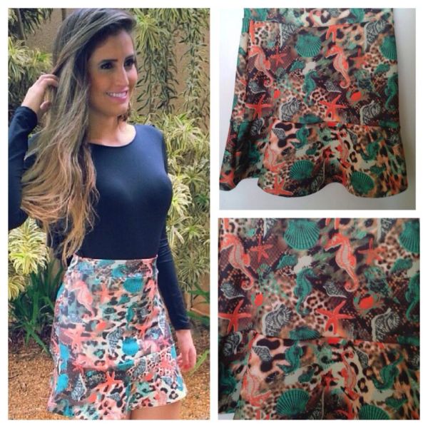 Saia sino estampa fundo do mar