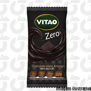 Chocolate Meio Amargo Zero 22 Gramas Vitao Só Paga o Frete