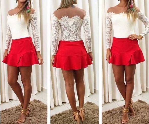 Blusa Emanuelle - Renda com tule - Cod.: 374