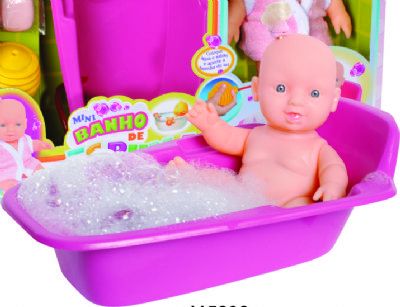 BONECA MINI BANHO DE ESPUMA CX 43CM