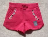 FB0921- Gap Short com Elástico Flores Rosa (09-12meses)