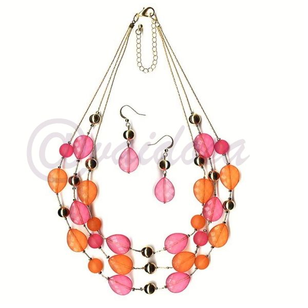 SOPHIA E KATE - Colar e Brinco Glass 2pc