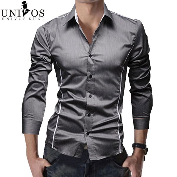 Camisa Social Masculina Manga Longa Casual Homem De Negocio
