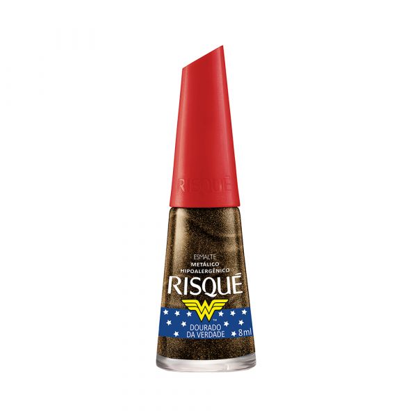 Esmalte Risqué Mulher Maravilha 8 ml Dourado da Verdade
