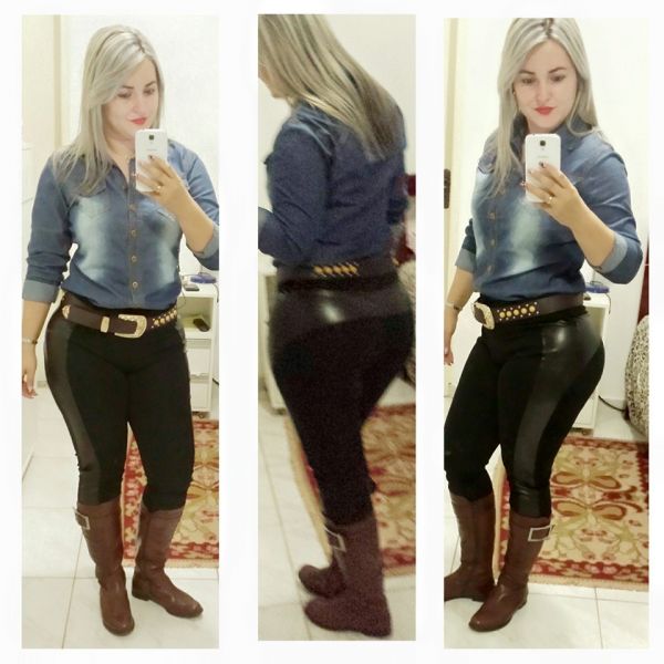 Calça Montaria detalhe em couro