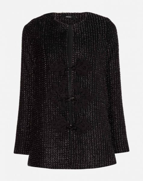 CASACO TWEED DETALHE METALIZADO AMARO