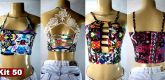 kit 30 blusa Top croped com bengaline diversos