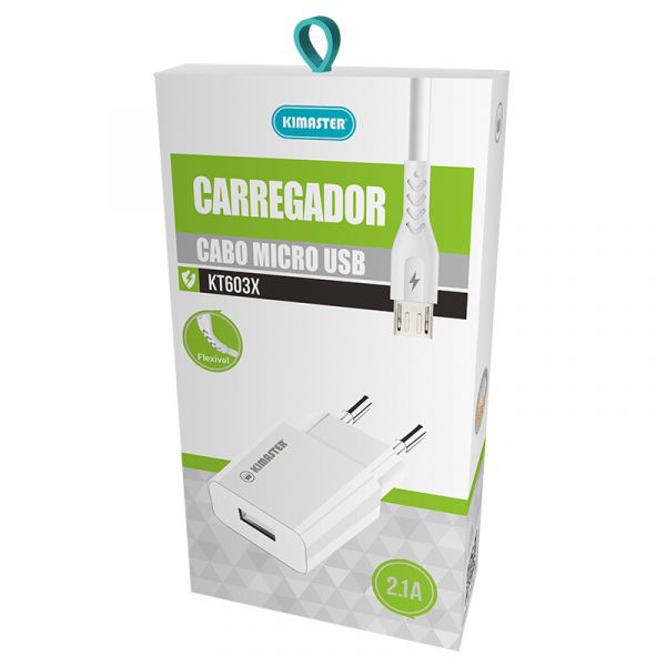 KT603X- KIT CARREGADOR + CABO MICRO USB 3.1A