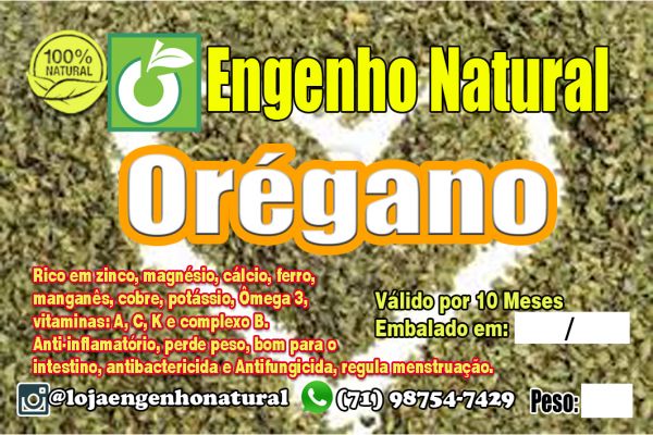 Orégano 50 Gramas Engenho Natural