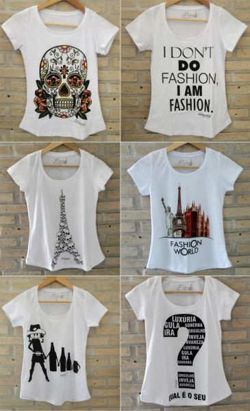 T-SHIRT FEMININA - TAMANHO ÚNICO