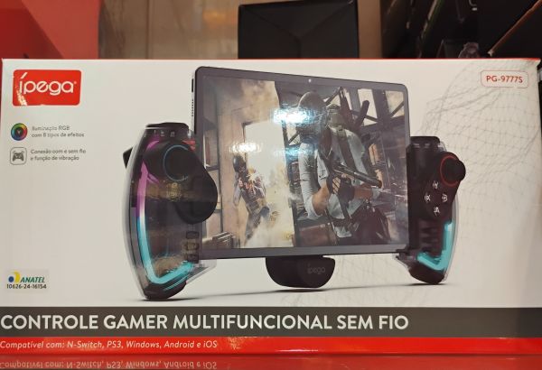 Controle Joystick Sem Fio Ipega Pg-9777s Rgb Bluetooth Cor Preto PretoControle Joystick Sem Fio Ipeg