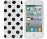 CASE BRANCA COM BOLINHAS PRETAS PARA IPHONE 5 E 5S