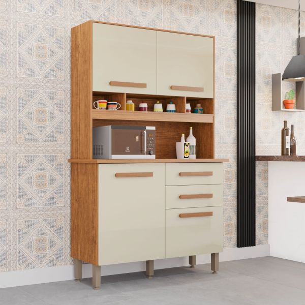 Kit Cozinha Sofia 4P2G Cinamomo.Off White Imop