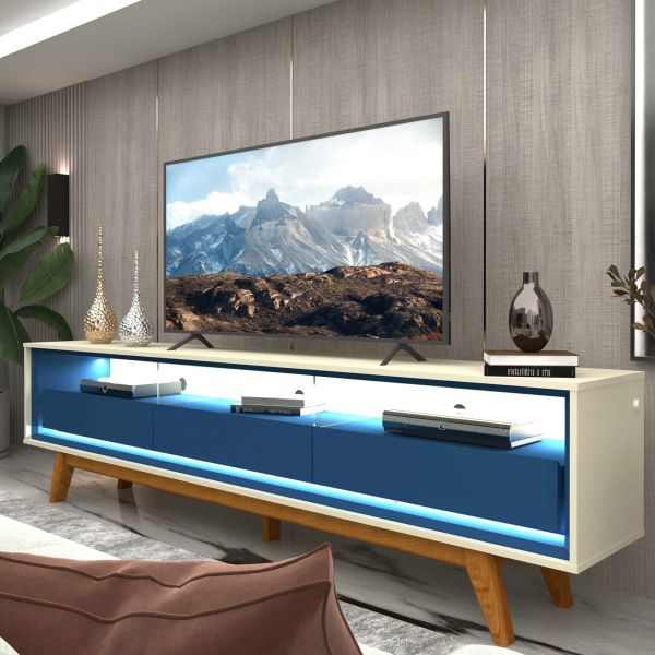 0551216 Rack Requinte 212 3G com LED Off White.Azul Royal Gelius