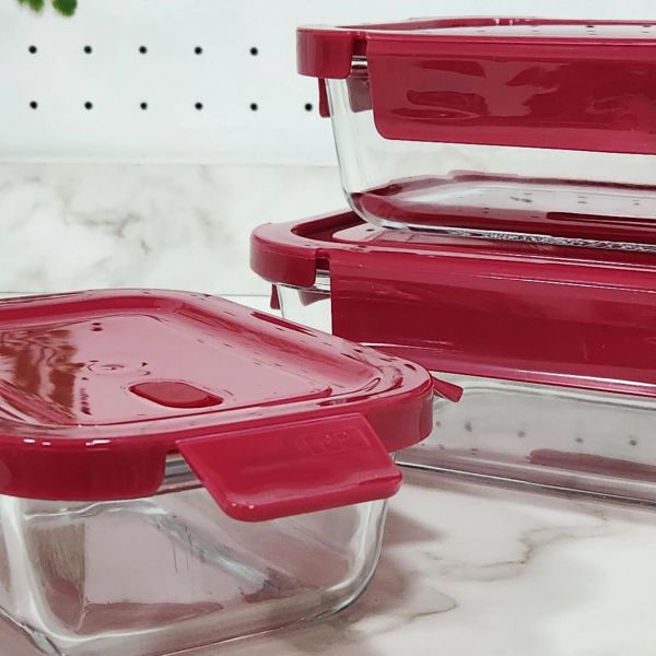 Conjunto 3 Potes de Vidro com Tampa