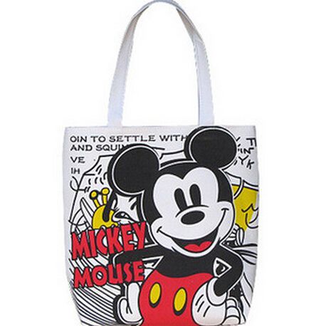 Bolsa Mickey Mouse Branca Forrada e com Bolso Interno