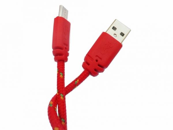 Cabo de Dados USB Corda Micro USB V8 1 Metro Multe Color