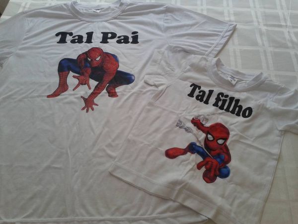T-shirts tal pai tal filho homem aranha