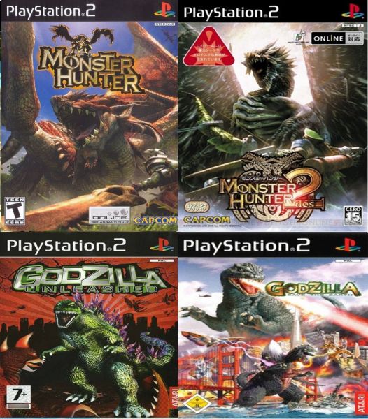 Kit Monster Collection Monster Hunter + Godzilla com 4 Jogos