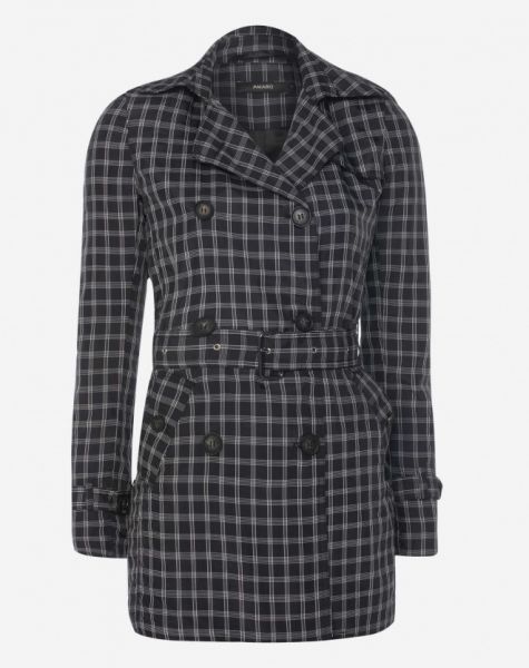 TRENCH COAT XADREZ TAFETÁ AMARO